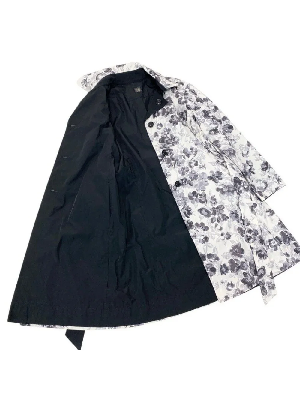 Max Mara Weekend Reversible Soutien Collar Coat Floral Print Lightweight 40